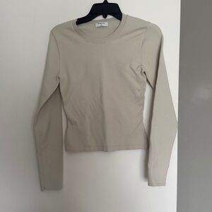 Beige Long Sleeve Top